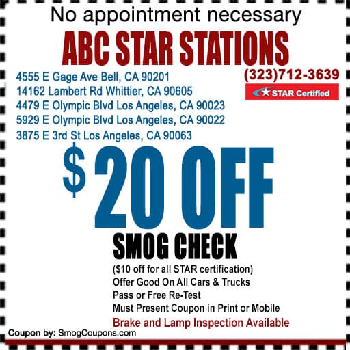 Smog Check Coupon