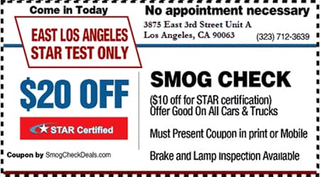 Smog Check Los Angeles Coupon